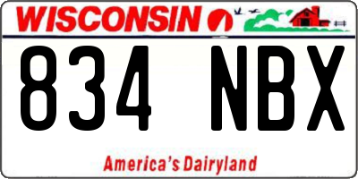 WI license plate 834NBX