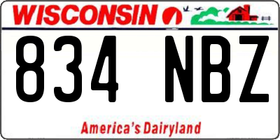 WI license plate 834NBZ