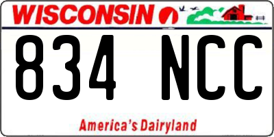 WI license plate 834NCC