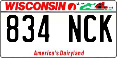 WI license plate 834NCK