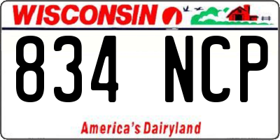 WI license plate 834NCP