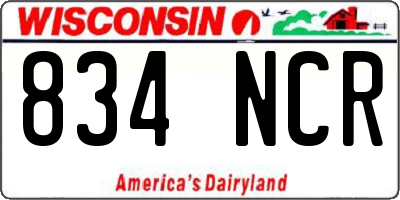 WI license plate 834NCR