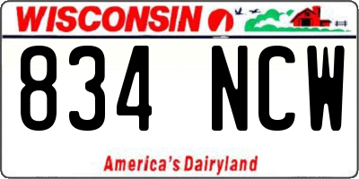 WI license plate 834NCW