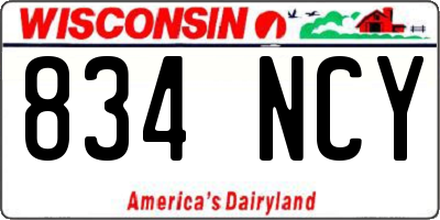 WI license plate 834NCY