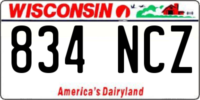 WI license plate 834NCZ