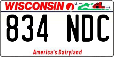 WI license plate 834NDC