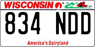 WI license plate 834NDD