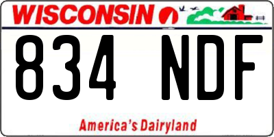 WI license plate 834NDF