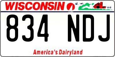 WI license plate 834NDJ