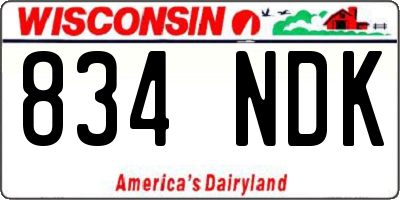 WI license plate 834NDK