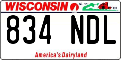 WI license plate 834NDL