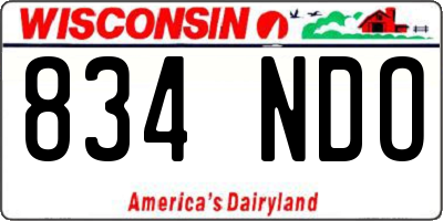 WI license plate 834NDO