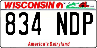 WI license plate 834NDP