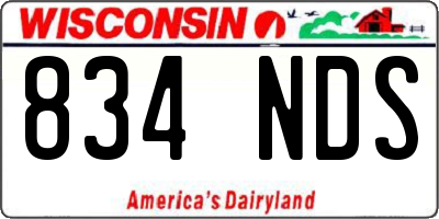 WI license plate 834NDS