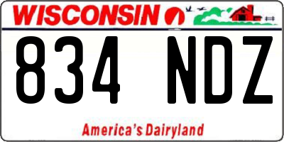 WI license plate 834NDZ