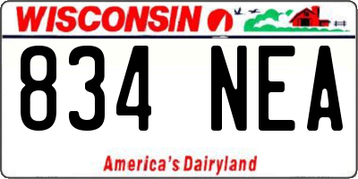 WI license plate 834NEA