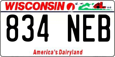 WI license plate 834NEB