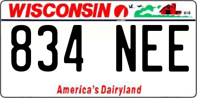 WI license plate 834NEE