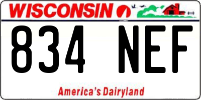 WI license plate 834NEF