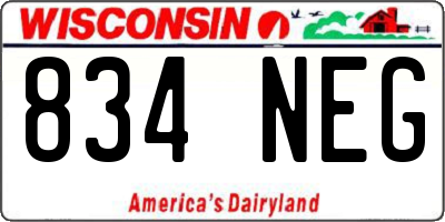 WI license plate 834NEG