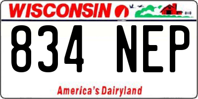WI license plate 834NEP