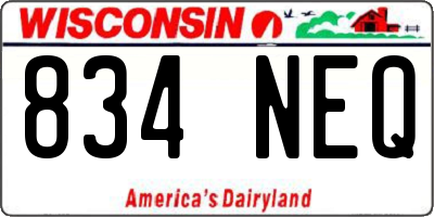 WI license plate 834NEQ