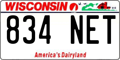 WI license plate 834NET