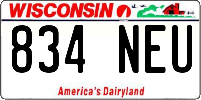 WI license plate 834NEU
