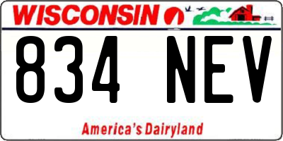 WI license plate 834NEV