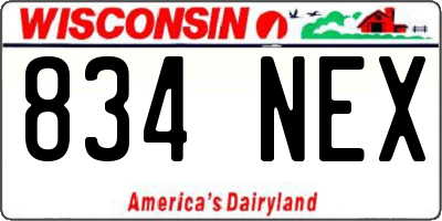 WI license plate 834NEX