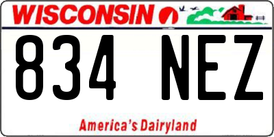 WI license plate 834NEZ