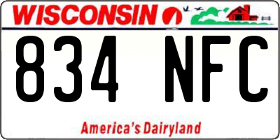 WI license plate 834NFC