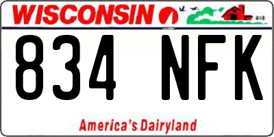 WI license plate 834NFK