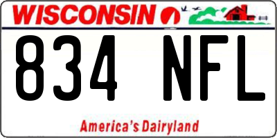 WI license plate 834NFL