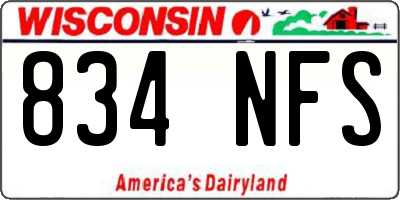 WI license plate 834NFS