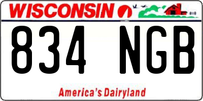WI license plate 834NGB