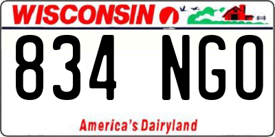 WI license plate 834NGO