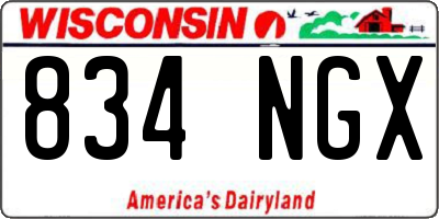 WI license plate 834NGX