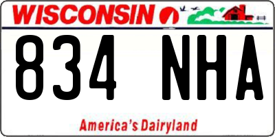 WI license plate 834NHA