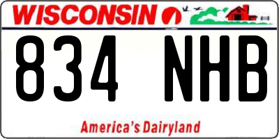 WI license plate 834NHB
