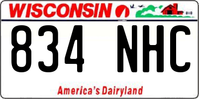 WI license plate 834NHC