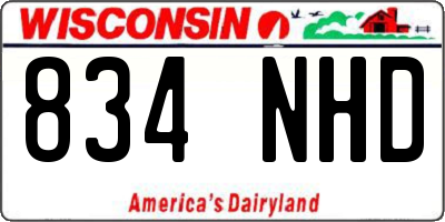 WI license plate 834NHD