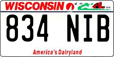 WI license plate 834NIB
