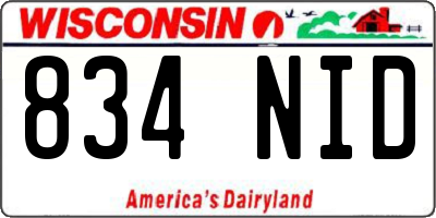 WI license plate 834NID