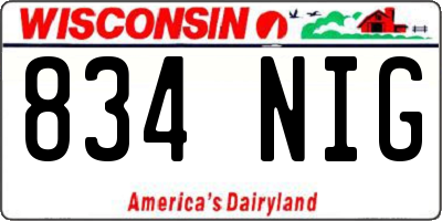 WI license plate 834NIG