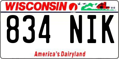 WI license plate 834NIK