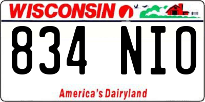 WI license plate 834NIO