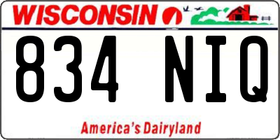 WI license plate 834NIQ