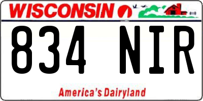 WI license plate 834NIR
