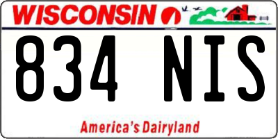WI license plate 834NIS